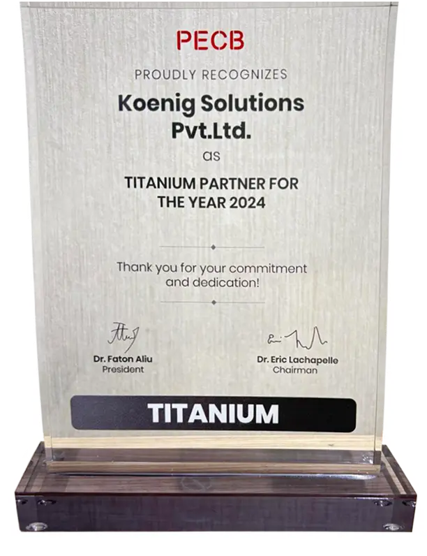 Winner of the PECB Titanium Partner Award
